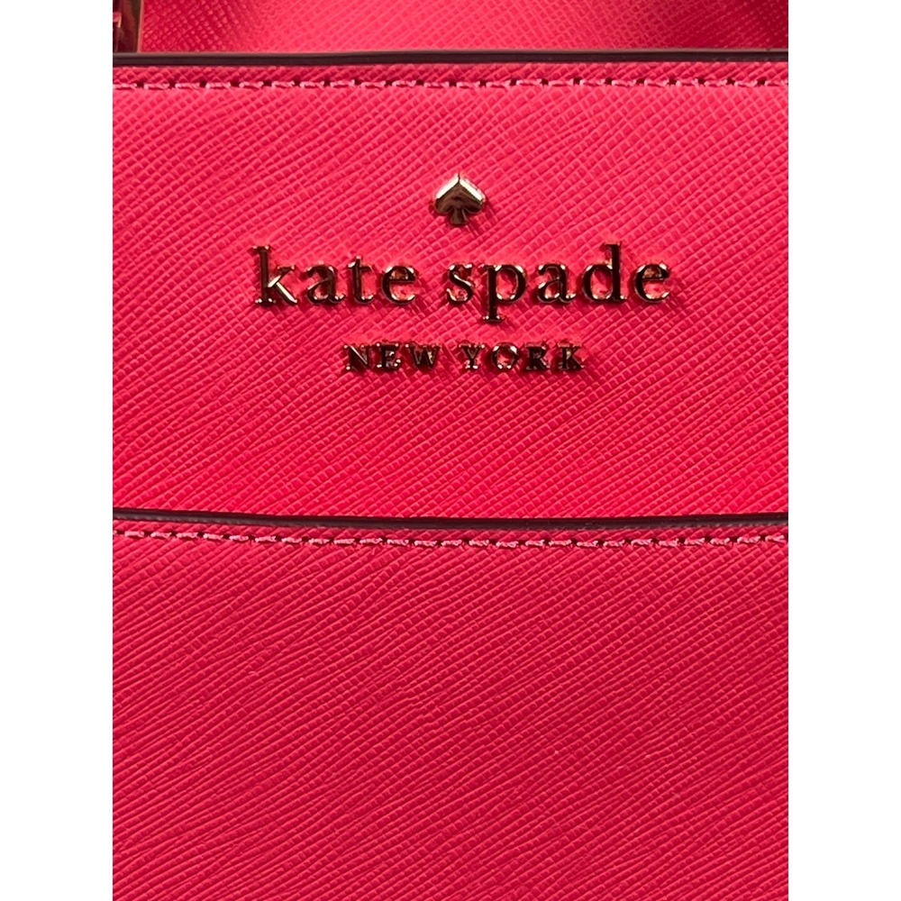 Kate Spade New York Satchel Crossbody Handbag Purse Coral PINK Safiano Leather - Picture 4 of 16